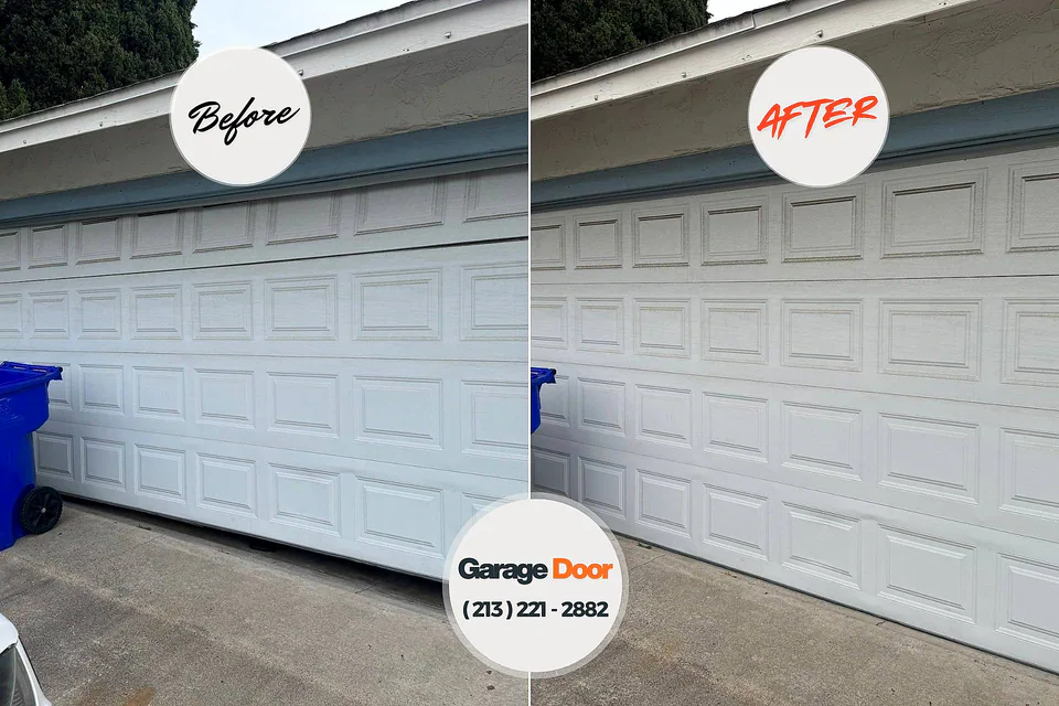 Before and after: garage door repair Breckenridge Hills, MO